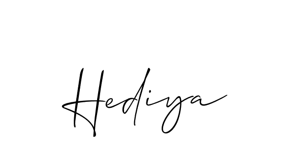 Hediya stylish signature style. Best Handwritten Sign (Allison_Script) for my name. Handwritten Signature Collection Ideas for my name Hediya. Hediya signature style 2 images and pictures png