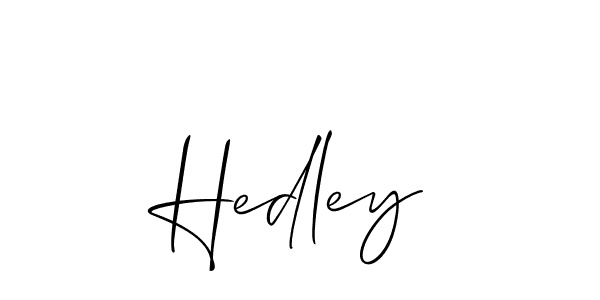 Make a beautiful signature design for name Hedley. With this signature (Allison_Script) style, you can create a handwritten signature for free. Hedley signature style 2 images and pictures png