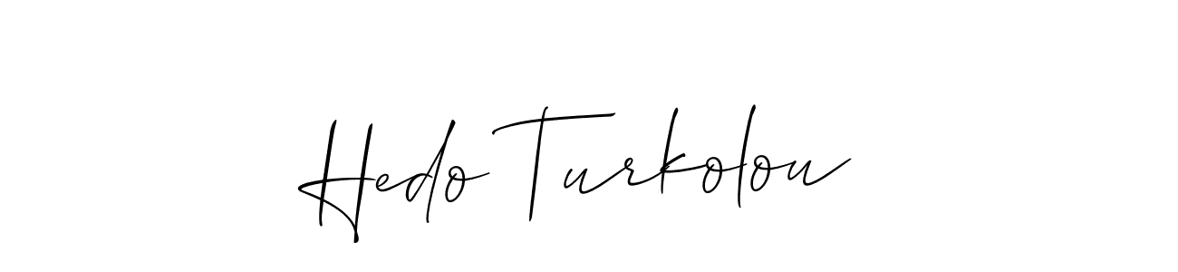 Make a short Hedo Turkolou signature style. Manage your documents anywhere anytime using Allison_Script. Create and add eSignatures, submit forms, share and send files easily. Hedo Turkolou signature style 2 images and pictures png