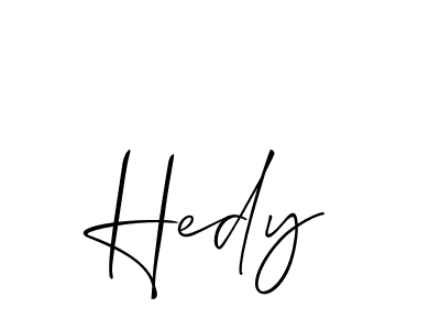 Design your own signature with our free online signature maker. With this signature software, you can create a handwritten (Allison_Script) signature for name Hedy. Hedy signature style 2 images and pictures png