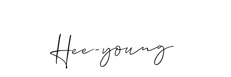 Best and Professional Signature Style for Hee-young. Allison_Script Best Signature Style Collection. Hee-young signature style 2 images and pictures png