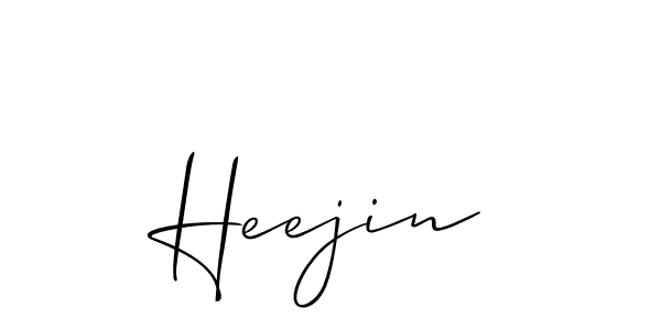 How to make Heejin name signature. Use Allison_Script style for creating short signs online. This is the latest handwritten sign. Heejin signature style 2 images and pictures png