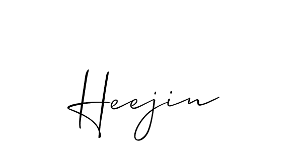 How to make Heejin signature? Allison_Script is a professional autograph style. Create handwritten signature for Heejin name. Heejin signature style 2 images and pictures png