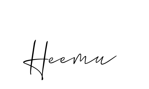 if you are searching for the best signature style for your name Heemu. so please give up your signature search. here we have designed multiple signature styles  using Allison_Script. Heemu signature style 2 images and pictures png