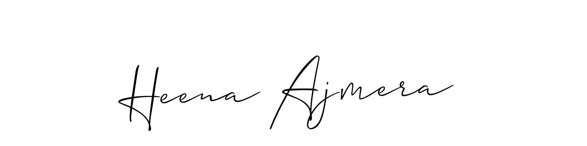 Make a short Heena Ajmera signature style. Manage your documents anywhere anytime using Allison_Script. Create and add eSignatures, submit forms, share and send files easily. Heena Ajmera signature style 2 images and pictures png