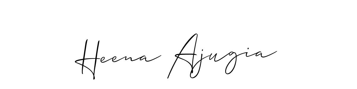 if you are searching for the best signature style for your name Heena Ajugia. so please give up your signature search. here we have designed multiple signature styles  using Allison_Script. Heena Ajugia signature style 2 images and pictures png