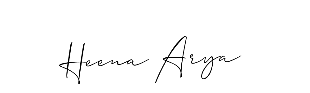 Allison_Script is a professional signature style that is perfect for those who want to add a touch of class to their signature. It is also a great choice for those who want to make their signature more unique. Get Heena Arya name to fancy signature for free. Heena Arya signature style 2 images and pictures png