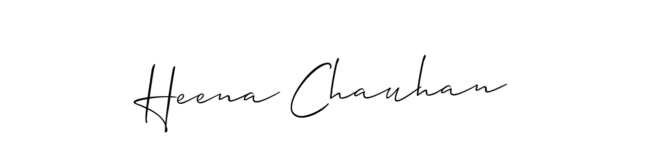 How to make Heena Chauhan name signature. Use Allison_Script style for creating short signs online. This is the latest handwritten sign. Heena Chauhan signature style 2 images and pictures png