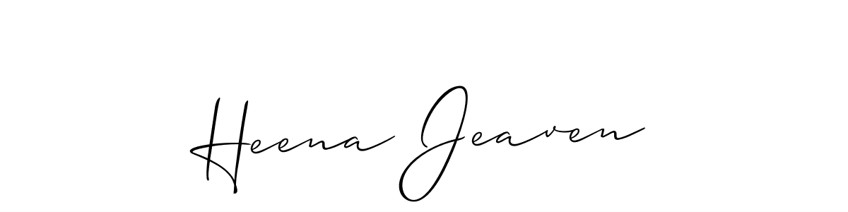 How to Draw Heena Jeaven signature style? Allison_Script is a latest design signature styles for name Heena Jeaven. Heena Jeaven signature style 2 images and pictures png