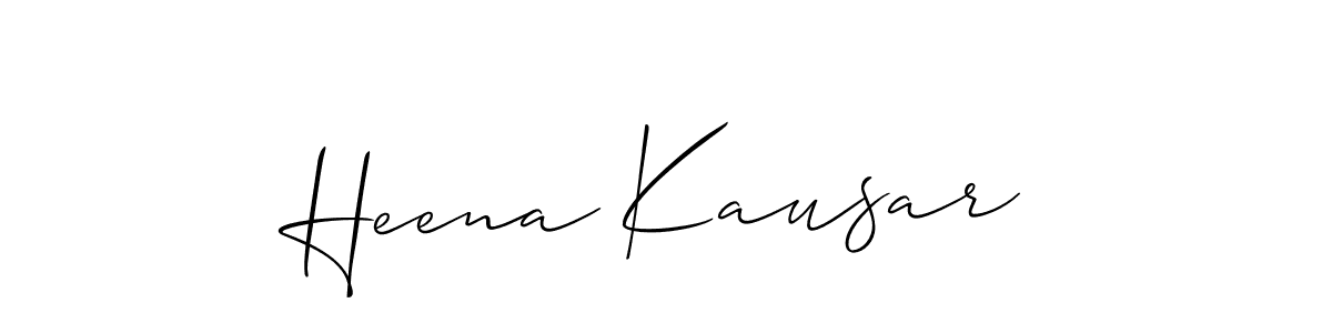 Also You can easily find your signature by using the search form. We will create Heena Kausar name handwritten signature images for you free of cost using Allison_Script sign style. Heena Kausar signature style 2 images and pictures png