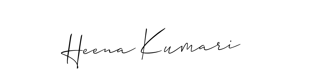 You should practise on your own different ways (Allison_Script) to write your name (Heena Kumari) in signature. don't let someone else do it for you. Heena Kumari signature style 2 images and pictures png