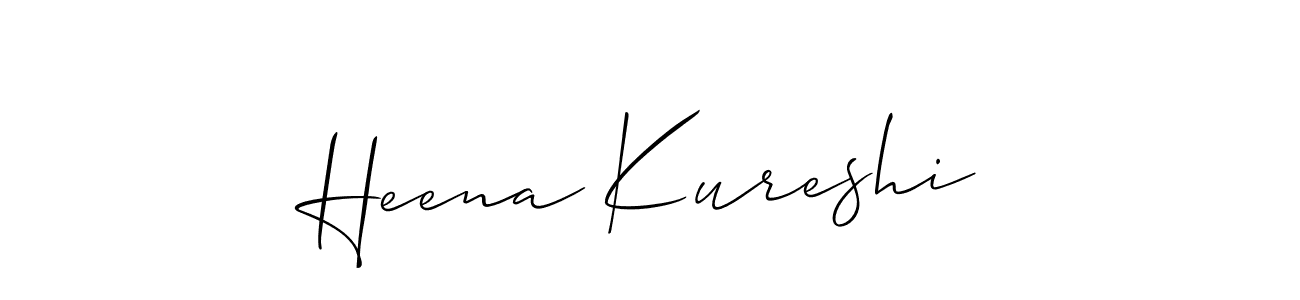 Similarly Allison_Script is the best handwritten signature design. Signature creator online .You can use it as an online autograph creator for name Heena Kureshi. Heena Kureshi signature style 2 images and pictures png