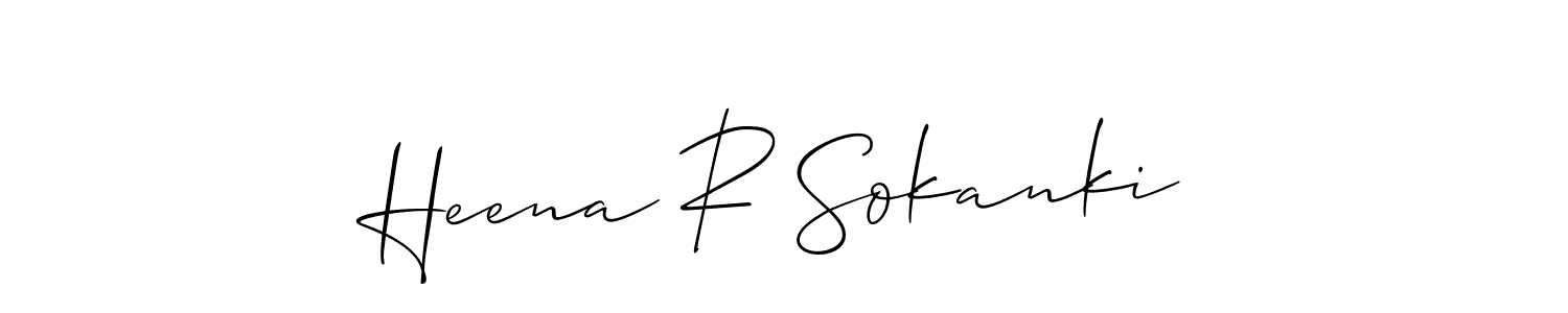 Also You can easily find your signature by using the search form. We will create Heena R Sokanki name handwritten signature images for you free of cost using Allison_Script sign style. Heena R Sokanki signature style 2 images and pictures png
