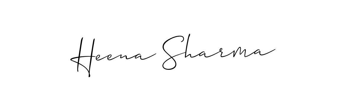 How to make Heena Sharma name signature. Use Allison_Script style for creating short signs online. This is the latest handwritten sign. Heena Sharma signature style 2 images and pictures png