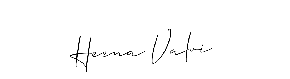 Create a beautiful signature design for name Heena Valvi. With this signature (Allison_Script) fonts, you can make a handwritten signature for free. Heena Valvi signature style 2 images and pictures png