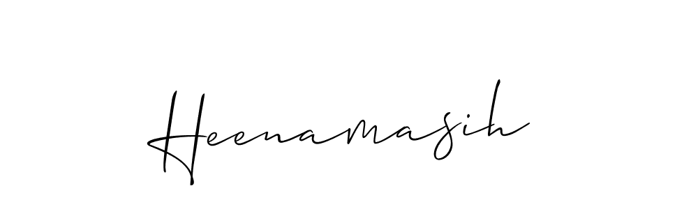 You should practise on your own different ways (Allison_Script) to write your name (Heenamasih) in signature. don't let someone else do it for you. Heenamasih signature style 2 images and pictures png