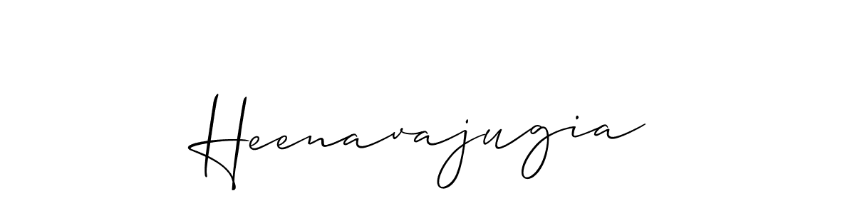 if you are searching for the best signature style for your name Heenavajugia. so please give up your signature search. here we have designed multiple signature styles  using Allison_Script. Heenavajugia signature style 2 images and pictures png