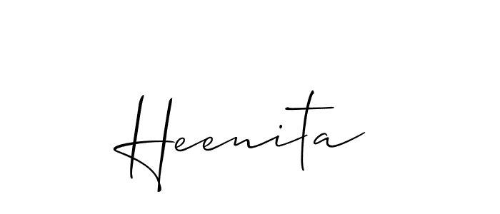 Make a short Heenita signature style. Manage your documents anywhere anytime using Allison_Script. Create and add eSignatures, submit forms, share and send files easily. Heenita signature style 2 images and pictures png