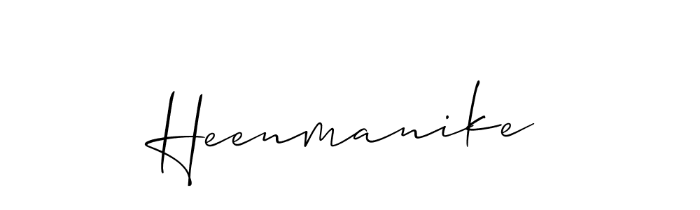 How to make Heenmanike name signature. Use Allison_Script style for creating short signs online. This is the latest handwritten sign. Heenmanike signature style 2 images and pictures png