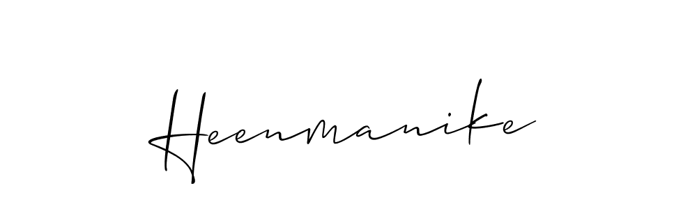 How to make Heenmanike name signature. Use Allison_Script style for creating short signs online. This is the latest handwritten sign. Heenmanike signature style 2 images and pictures png