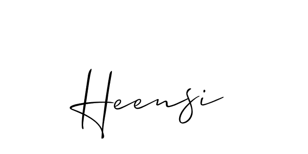 Design your own signature with our free online signature maker. With this signature software, you can create a handwritten (Allison_Script) signature for name Heensi. Heensi signature style 2 images and pictures png