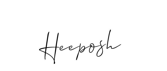 Also we have Heeposh name is the best signature style. Create professional handwritten signature collection using Allison_Script autograph style. Heeposh signature style 2 images and pictures png