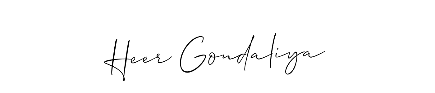 Best and Professional Signature Style for Heer Gondaliya. Allison_Script Best Signature Style Collection. Heer Gondaliya signature style 2 images and pictures png