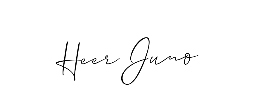 How to make Heer Juno signature? Allison_Script is a professional autograph style. Create handwritten signature for Heer Juno name. Heer Juno signature style 2 images and pictures png