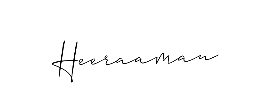 Use a signature maker to create a handwritten signature online. With this signature software, you can design (Allison_Script) your own signature for name Heeraaman. Heeraaman signature style 2 images and pictures png