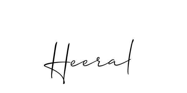 Design your own signature with our free online signature maker. With this signature software, you can create a handwritten (Allison_Script) signature for name Heeral. Heeral signature style 2 images and pictures png