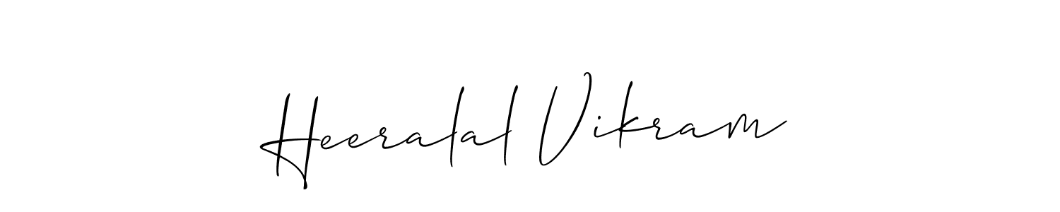 The best way (Allison_Script) to make a short signature is to pick only two or three words in your name. The name Heeralal Vikram include a total of six letters. For converting this name. Heeralal Vikram signature style 2 images and pictures png