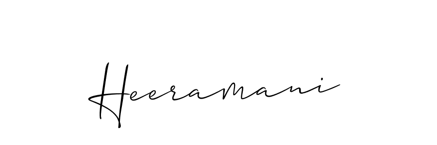 Make a beautiful signature design for name Heeramani. With this signature (Allison_Script) style, you can create a handwritten signature for free. Heeramani signature style 2 images and pictures png