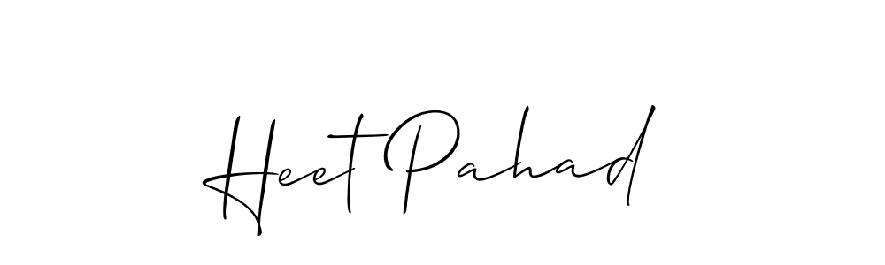 This is the best signature style for the Heet Pahad name. Also you like these signature font (Allison_Script). Mix name signature. Heet Pahad signature style 2 images and pictures png