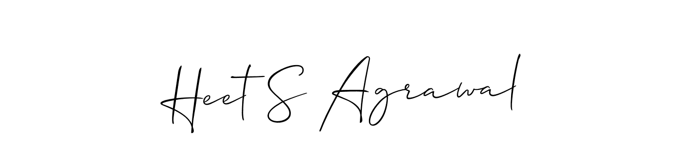 if you are searching for the best signature style for your name Heet S Agrawal. so please give up your signature search. here we have designed multiple signature styles  using Allison_Script. Heet S Agrawal signature style 2 images and pictures png