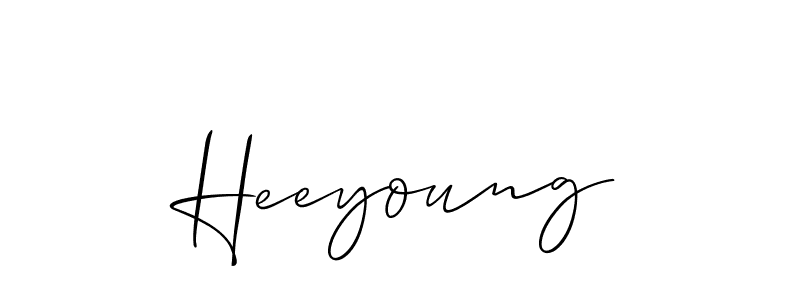 Similarly Allison_Script is the best handwritten signature design. Signature creator online .You can use it as an online autograph creator for name Heeyoung. Heeyoung signature style 2 images and pictures png