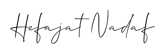 Create a personalized artistic stamp with Hefajat Nadaf in Allison_Script font. Perfect for visual artists, designers, and influencers. Hefajat Nadaf signature style 2 images and pictures png
