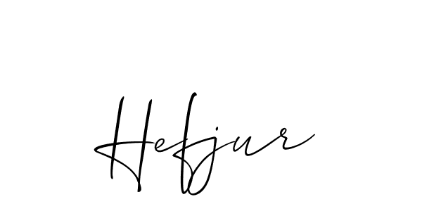 The best way (Allison_Script) to make a short signature is to pick only two or three words in your name. The name Hefjur include a total of six letters. For converting this name. Hefjur signature style 2 images and pictures png