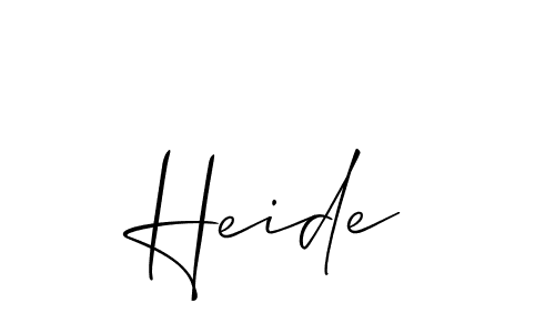 Also You can easily find your signature by using the search form. We will create Heide name handwritten signature images for you free of cost using Allison_Script sign style. Heide signature style 2 images and pictures png