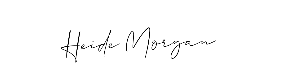 How to make Heide Morgan name signature. Use Allison_Script style for creating short signs online. This is the latest handwritten sign. Heide Morgan signature style 2 images and pictures png
