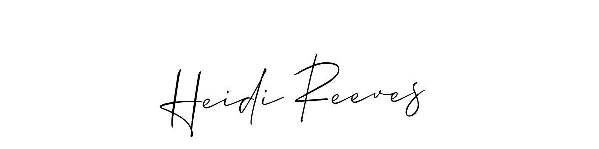 Heidi Reeves stylish signature style. Best Handwritten Sign (Allison_Script) for my name. Handwritten Signature Collection Ideas for my name Heidi Reeves. Heidi Reeves signature style 2 images and pictures png