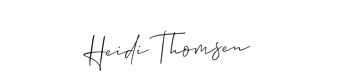 See photos of Heidi Thomsen official signature by Spectra . Check more albums & portfolios. Read reviews & check more about Allison_Script font. Heidi Thomsen signature style 2 images and pictures png