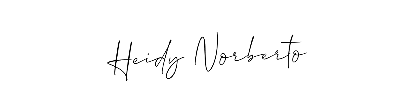Also You can easily find your signature by using the search form. We will create Heidy Norberto name handwritten signature images for you free of cost using Allison_Script sign style. Heidy Norberto signature style 2 images and pictures png