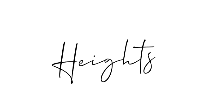 How to Draw Heights signature style? Allison_Script is a latest design signature styles for name Heights. Heights signature style 2 images and pictures png