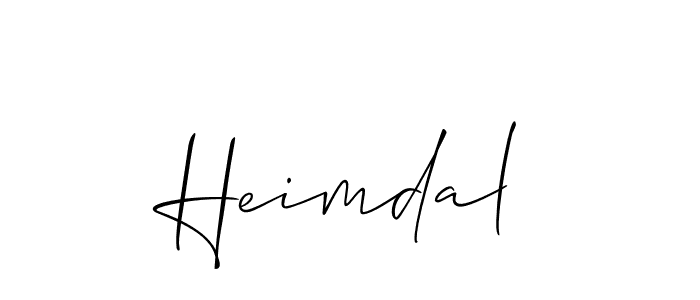 Use a signature maker to create a handwritten signature online. With this signature software, you can design (Allison_Script) your own signature for name Heimdal. Heimdal signature style 2 images and pictures png