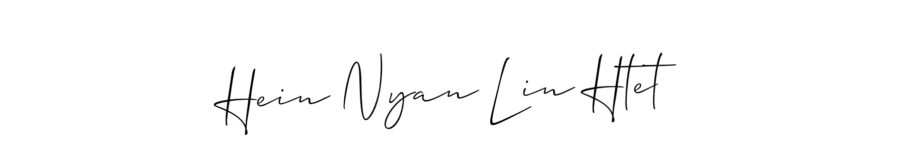 Allison_Script is a professional signature style that is perfect for those who want to add a touch of class to their signature. It is also a great choice for those who want to make their signature more unique. Get Hein Nyan Lin Htet name to fancy signature for free. Hein Nyan Lin Htet signature style 2 images and pictures png