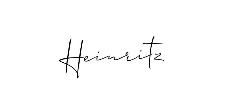 The best way (Allison_Script) to make a short signature is to pick only two or three words in your name. The name Heinritz include a total of six letters. For converting this name. Heinritz signature style 2 images and pictures png