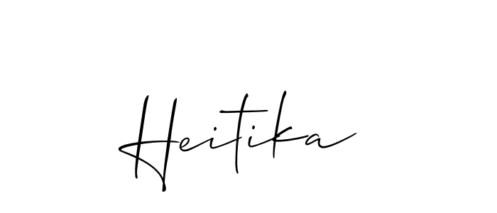 Design your own signature with our free online signature maker. With this signature software, you can create a handwritten (Allison_Script) signature for name Heitika. Heitika signature style 2 images and pictures png