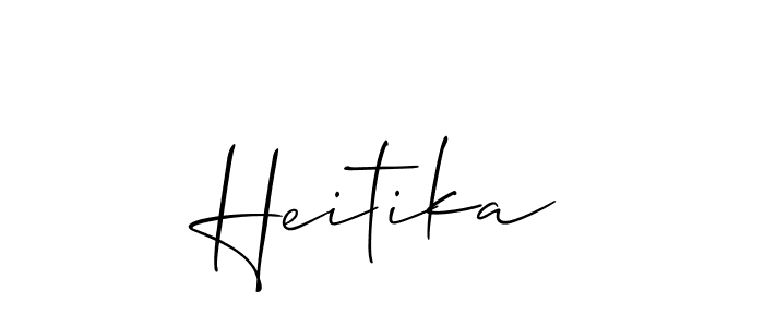 Design your own signature with our free online signature maker. With this signature software, you can create a handwritten (Allison_Script) signature for name Heitika. Heitika signature style 2 images and pictures png