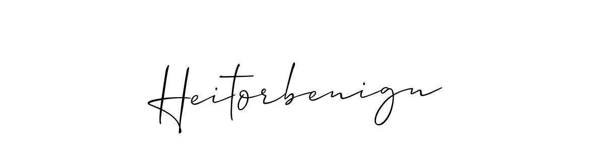 Similarly Allison_Script is the best handwritten signature design. Signature creator online .You can use it as an online autograph creator for name Heitorbenign. Heitorbenign signature style 2 images and pictures png