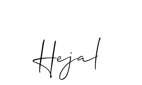 The best way (Allison_Script) to make a short signature is to pick only two or three words in your name. The name Hejal include a total of six letters. For converting this name. Hejal signature style 2 images and pictures png